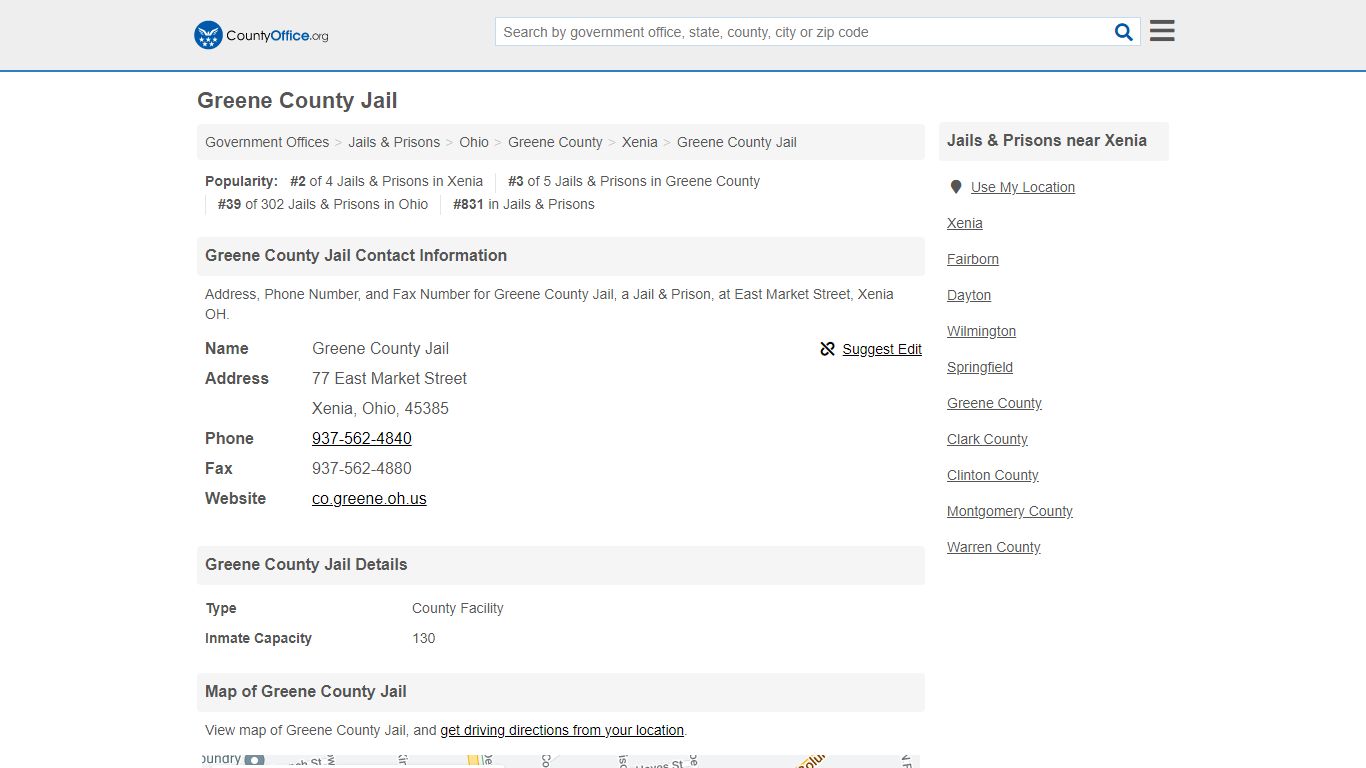 Greene County Jail - Xenia, OH (Address, Phone, and Fax)